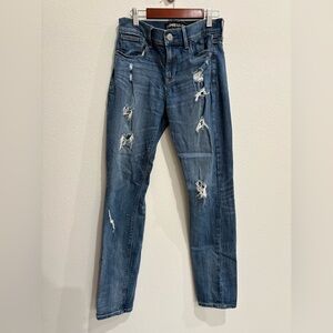 Express Women’s Ripped Blue Skinny Jeans Size 4